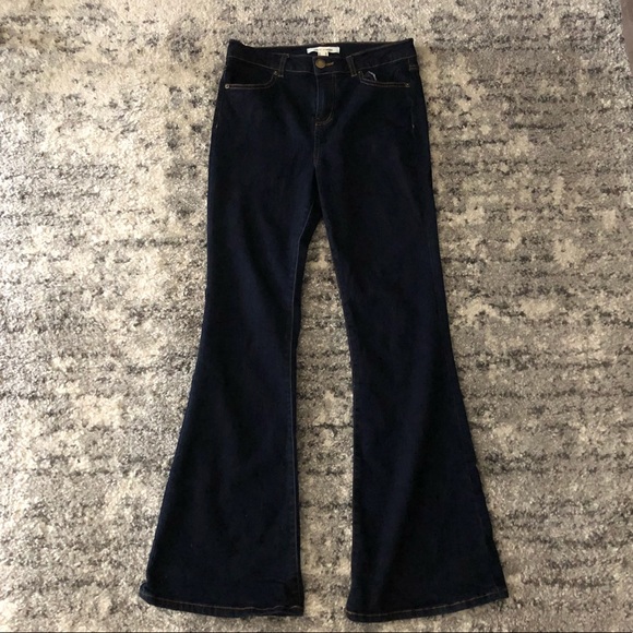 dark denim flare jeans